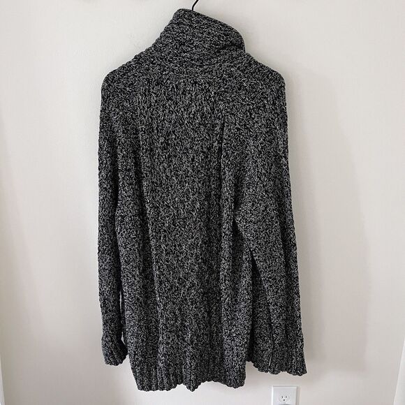 L.L. Bean Signature Speckled Black Heavy 100% Cotton Long Line Cardigan - XXL - Picture 5 of 5